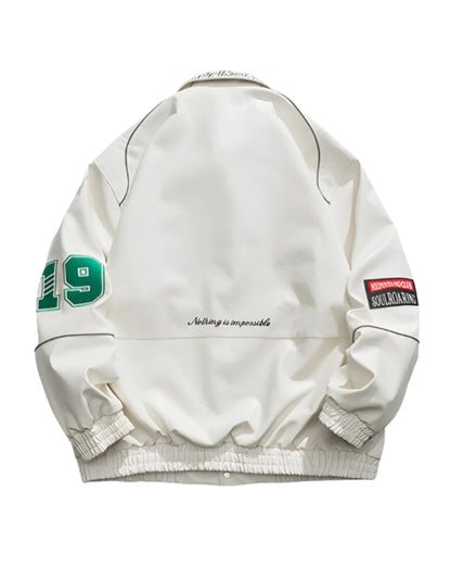 Racing Jacket - Brown, Black, White