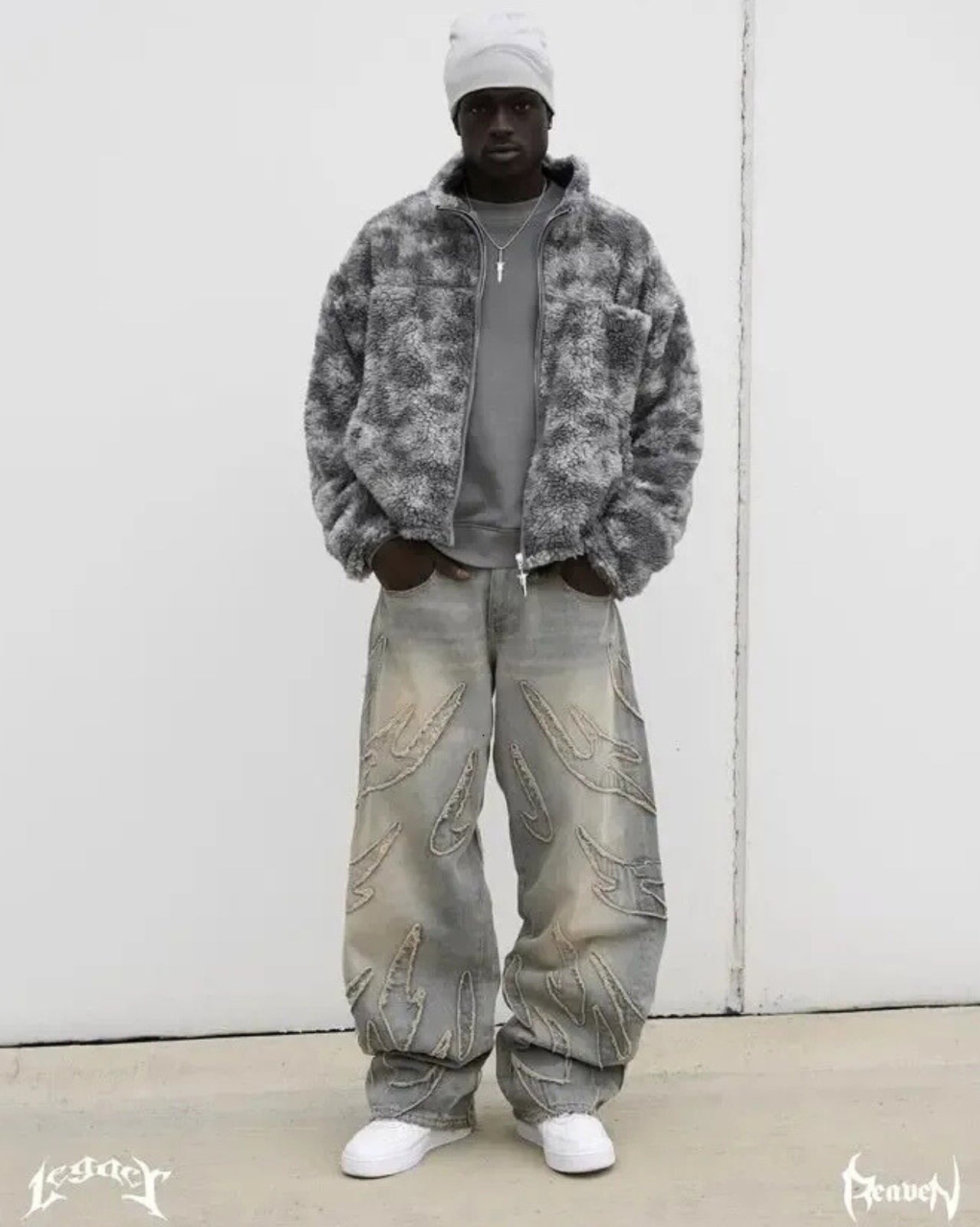 Flame Stitch Denim Jeans