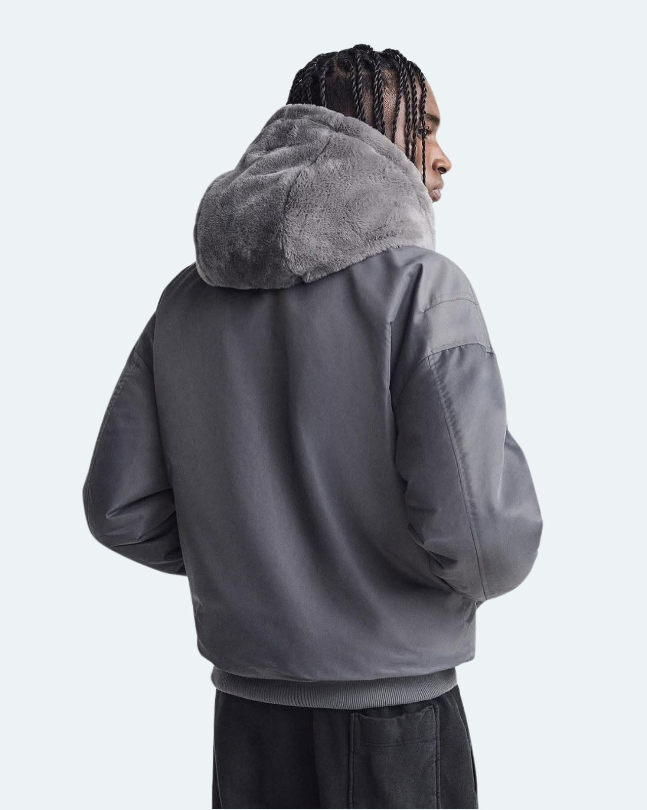 Elegant Fleece Jacket - Black, Gray