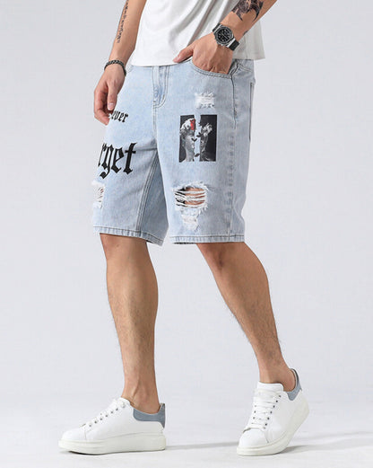 Street Art Denim Shorts