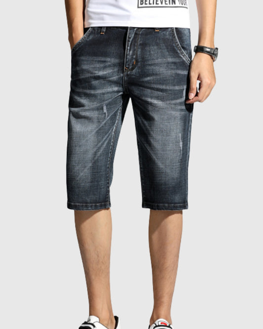 Slim Fit Denim Shorts