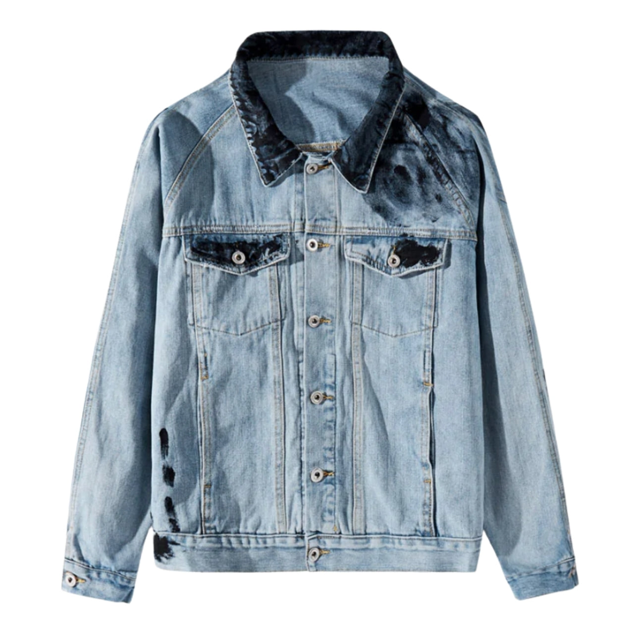 Thug Life Denim Jacket - Blue, Black